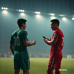  phuc and cuong exchanged messages about a soccer game they recently watched. they expressed excitement about their team's performance, particularly the last minute goal. cuong is planning to attend the next game at the stadium and invites phuc to join him. they discuss the team's strong season and speculate on their chances of winning the championship. hyperrealistic, full body, detailed clothing, highly detailed, cinematic lighting, stunningly beautiful, intricate, sharp focus, f/1. 8, 85mm, (centered image composition), (professionally color graded), ((bright soft diffused light)), volumetric fog, trending on instagram, trending on tumblr, HDR 4K, 8K