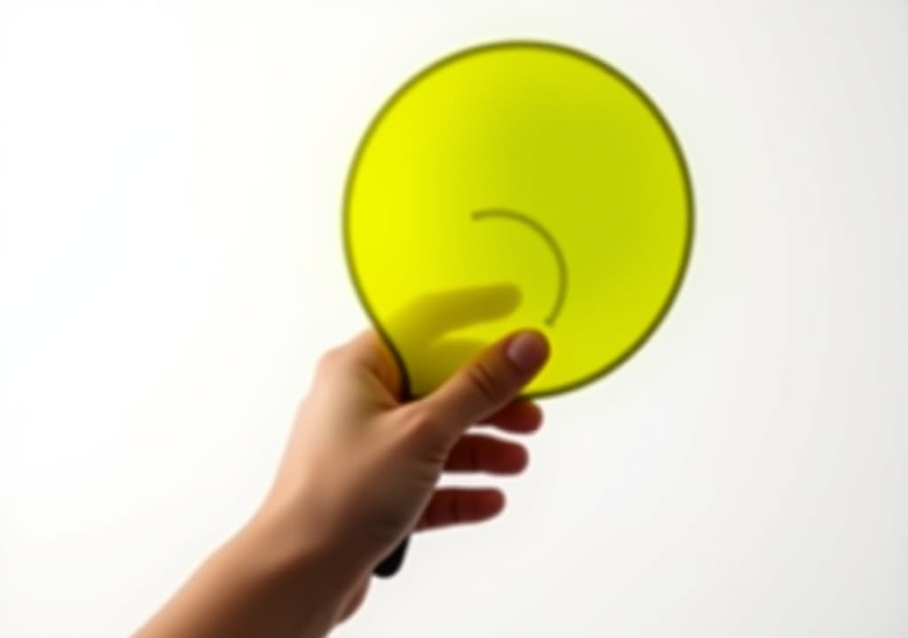  bright neon yellow pickleball held in hand on a white background perfect for a pickleball event banner with copy space image