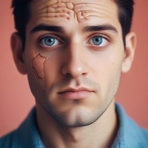 A man with a brain on which eyes