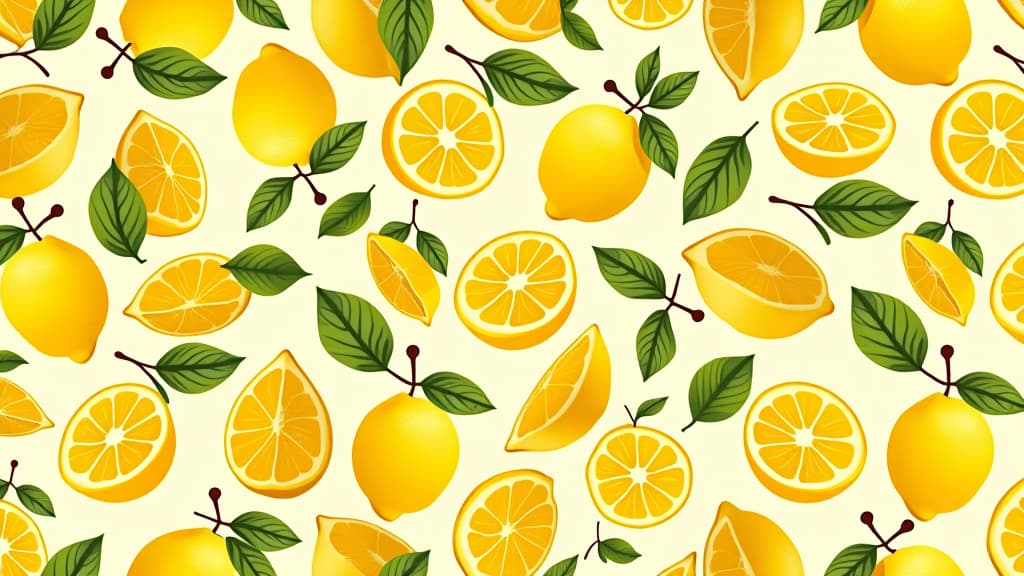  summer yellow lemon seamless pattern background design