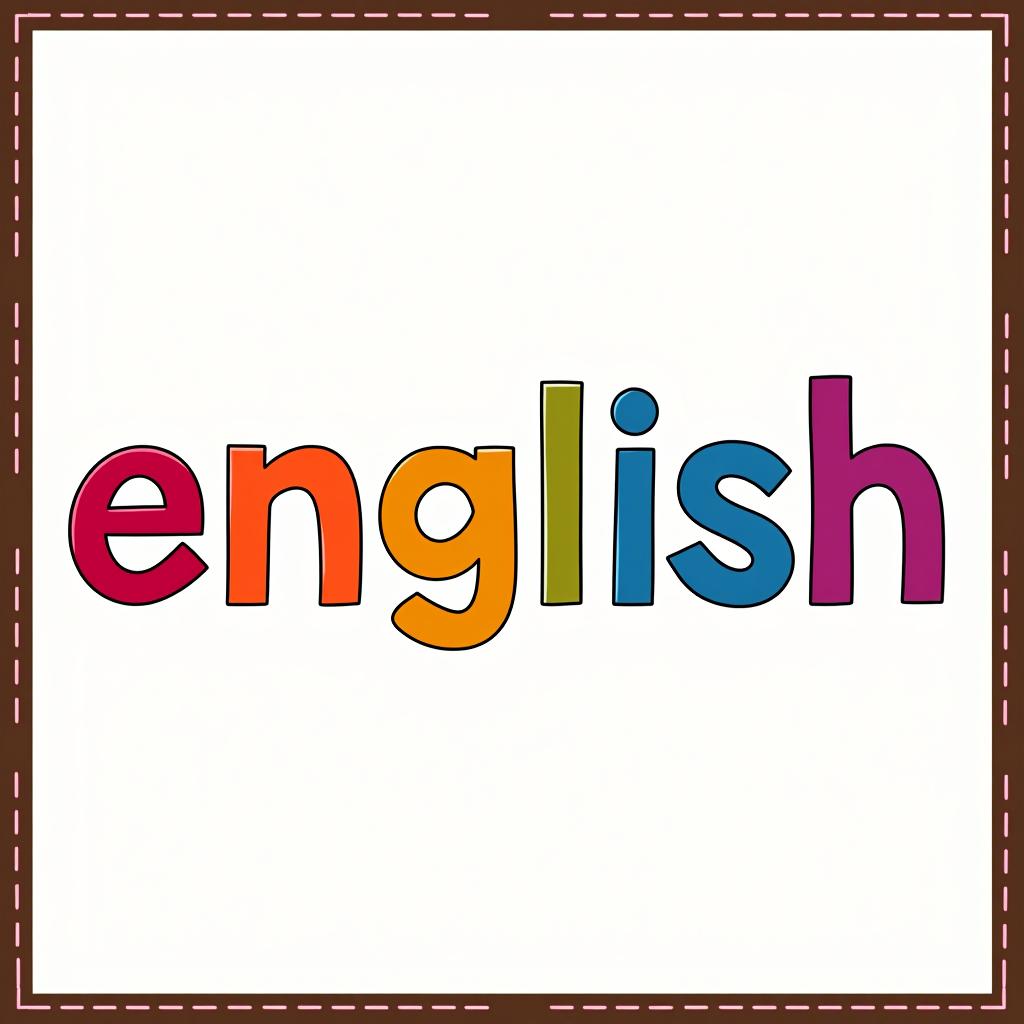  a school poster with the word ‘english’