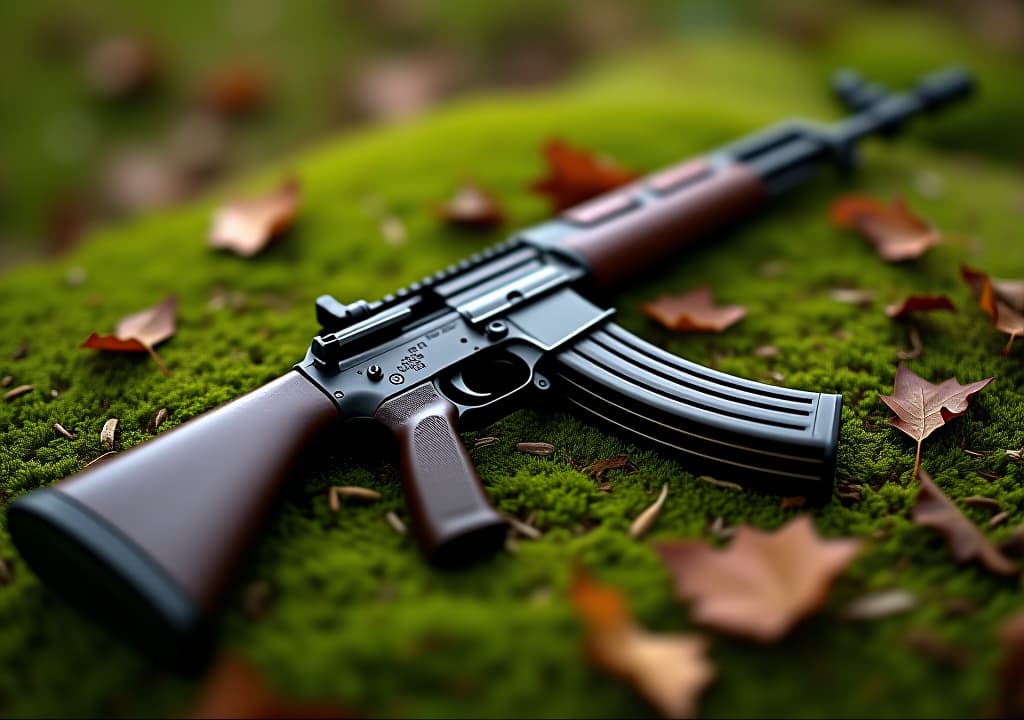  a gun on mossy ground