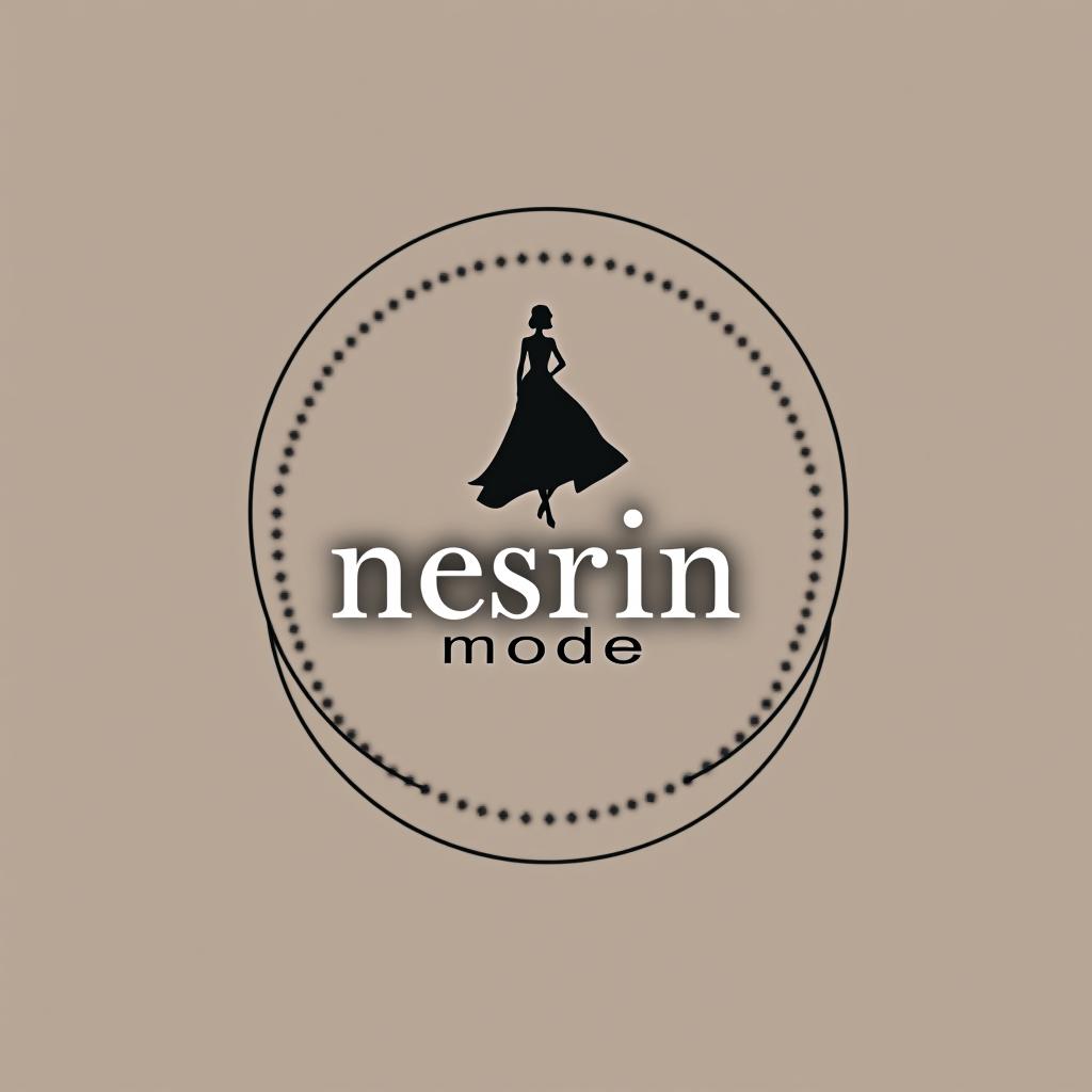  design a logo, es ist für eine abendmode geschäft mit kleidern im eleganten stil , with the text 'nesrin mode '.