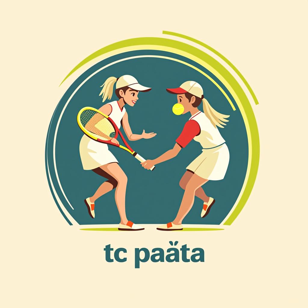  design a logo, logo futuriste, tennis , la vie, qui donne envie de faire du tennis, pétillant, qui rassemble les femmes et les hommes, with the text 'tc paÏta '.