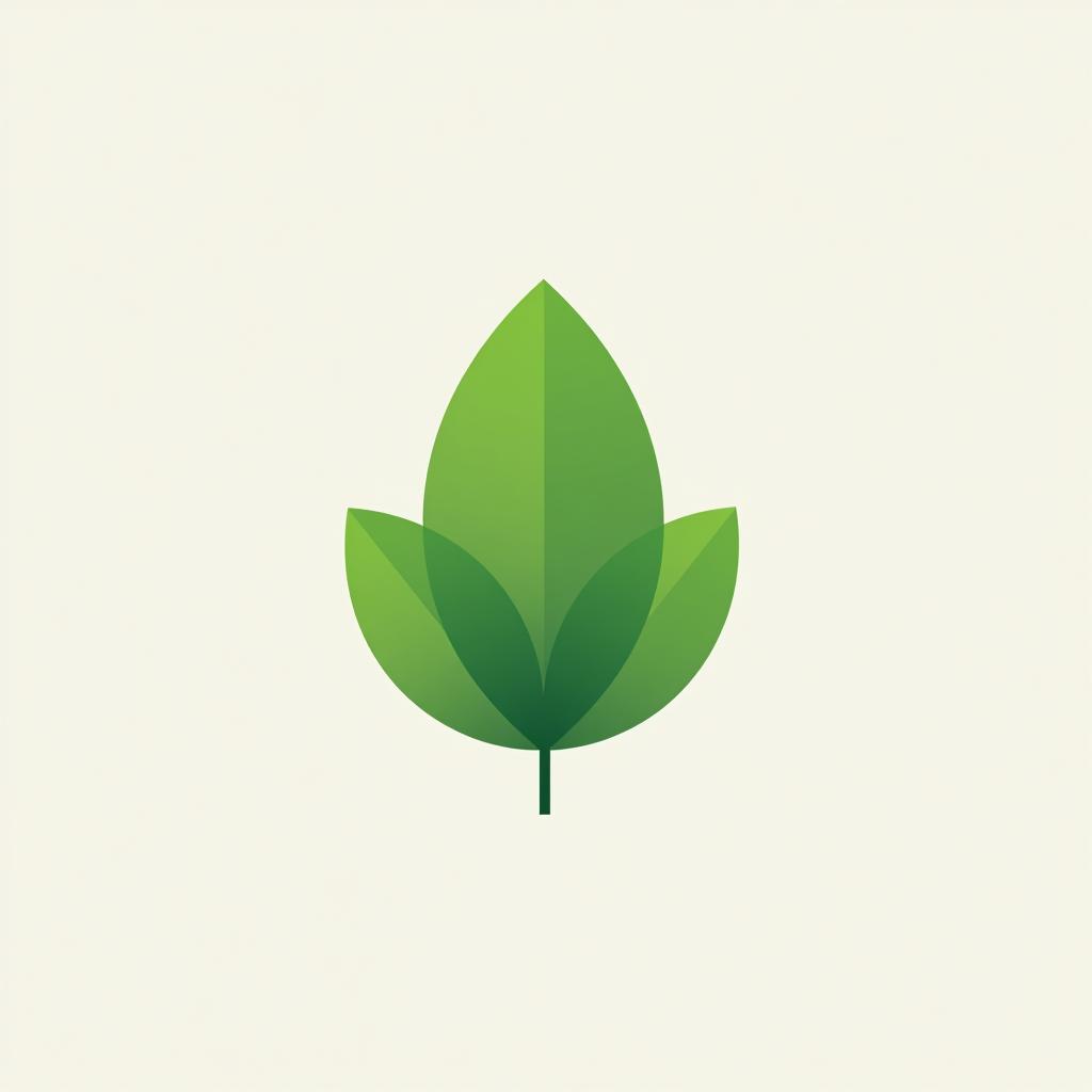  design a logo, minimalist geometric logo of green leaf vector graphic