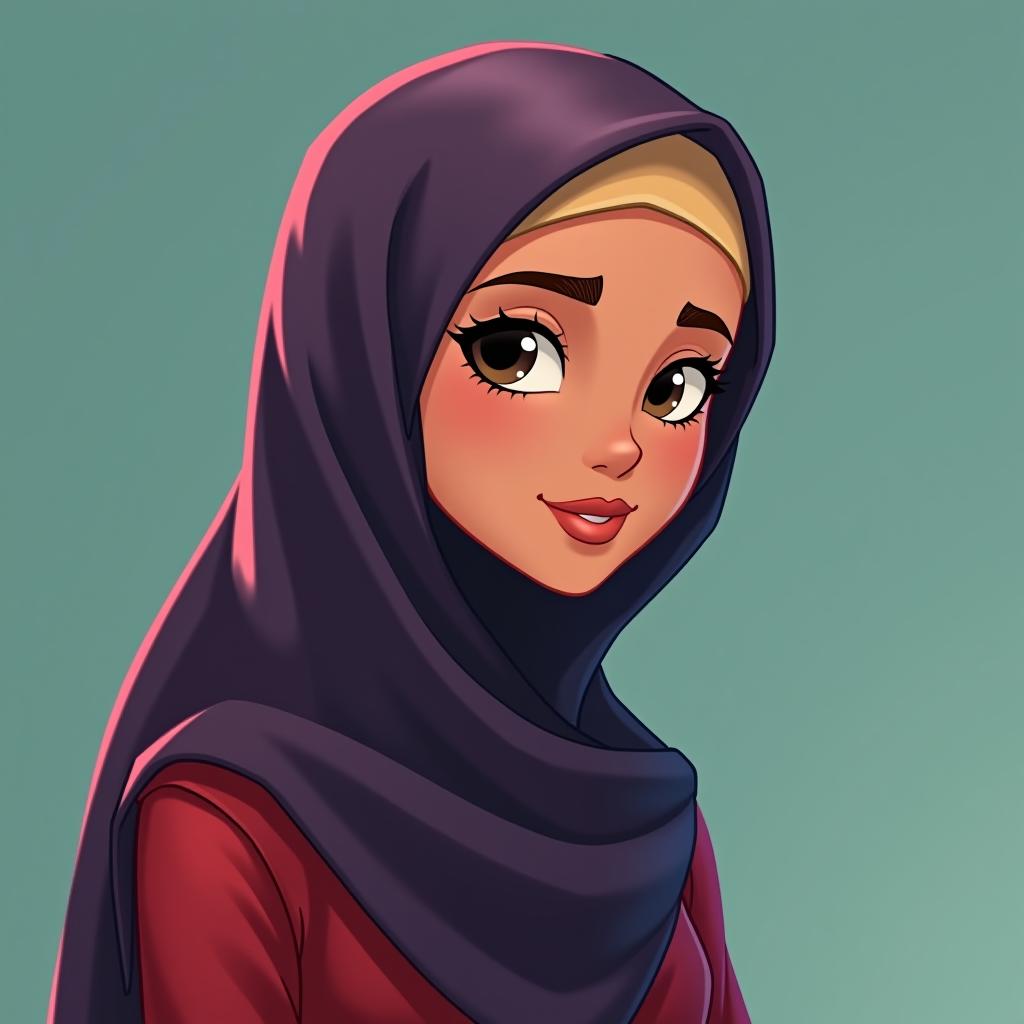  muslim woman in disney style without a face.