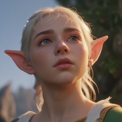 mdjrny-v4 style photo of a ultra realistic elf pretty girl, dramatic light, pale sunrise, battered, low angle, trending on artstation, focused, extreme details, unreal engine 5, cinematic, masterpiece, art by studio ghibli, intricate artwork by john william turner, sharp, cartoon, , Glowing