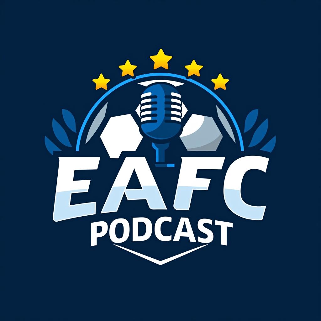  design a logo, crear un logo que represente nuestra cuenta de youtube enfocada en contenido relacionado con eafc, podcast, reviews del juego y jugadores del mismo. incluir las iniciales de los creadores : j, f y n de forma creativa en el logo . incorporar elementos como un balón de fútbol, un micrófono y estrellas para representar podcast, reviews y calidad respectivamente. utilizar una paleta de colores energética con tonos de azul y blanco, y una tipografía moderna con un ligero toque deportivo. el logo debe transmitir dinamismo, pasión por el fútbol y modernidad. se valora la originalidad y la capacidad de representar claramente nuestra temática de contenido. incluye obligatoriamente nuestras iniciales en el logo en letras más