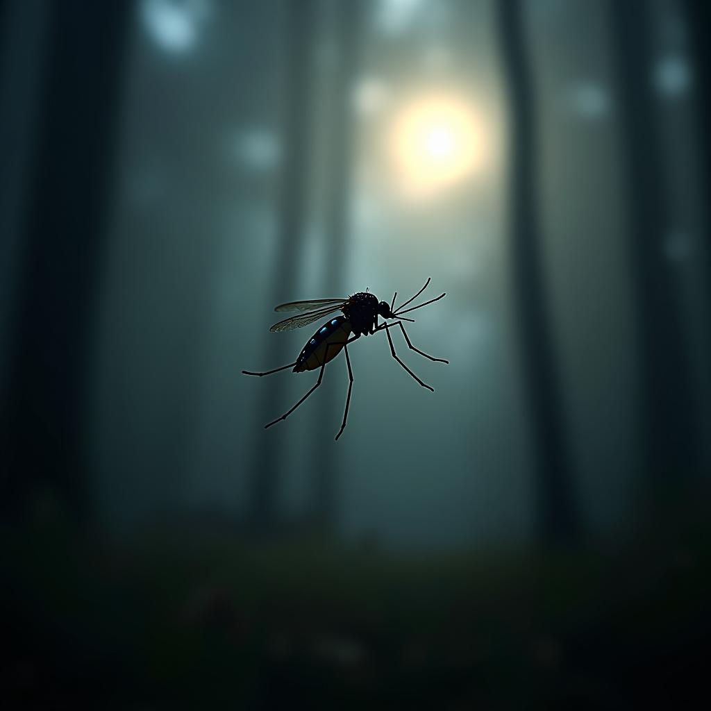  create a high quality, photorealistic image that vividly depicts the following scene: ultra realistic macro scene, featuring a male mosquito in flight, its delicate wings in sharp focus, surprisingly silent. captured in dim, soft lighting, the mosquito is contrasted against a quiet, dense woodland backdrop illuminated by moonlight. shot with nikon d850, f/2.8, iso 400, 1/250s, possessing an ethereal, almost surreal quality, untouched raw, 8k resolution, exuding serene silence. the image should: focus on the specific actions, emotions, and elements described in the scene show detailed facial expressions and body language of any characters capture the exact mood and atmosphere of the moment include relevant b hyperrealistic, full body, detailed clothing, highly detailed, cinematic lighting, stunningly beautiful, intricate, sharp focus, f/1. 8, 85mm, (centered image composition), (professionally color graded), ((bright soft diffused light)), volumetric fog, trending on instagram, trending on tumblr, HDR 4K, 8K