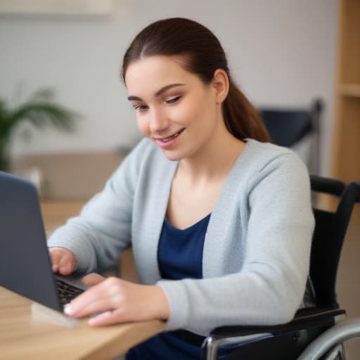 disabled woman working