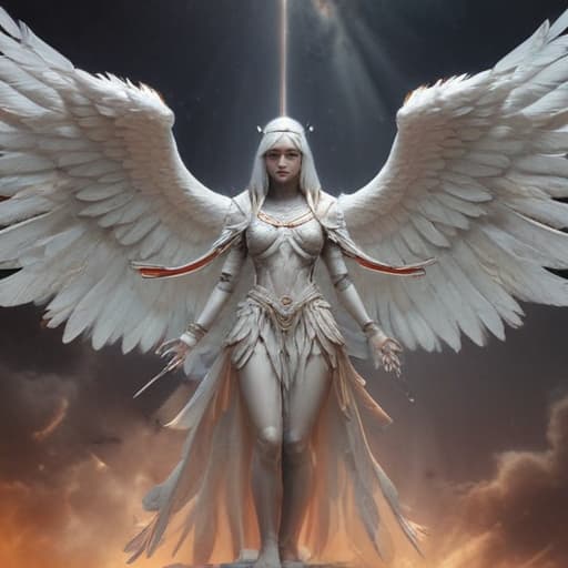 Make image of indonesian archon entity half angel