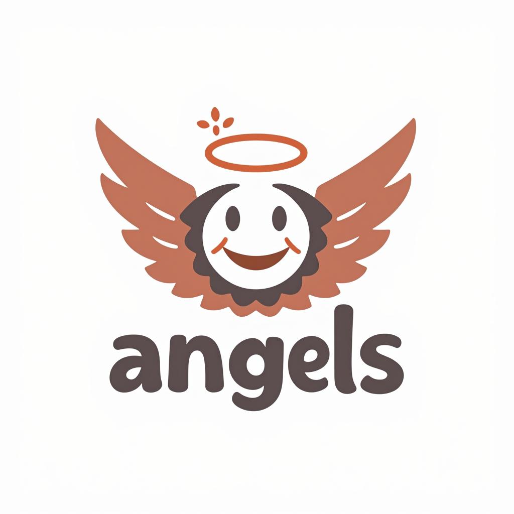  design a logo, in a geometric style. 水彩スタイル、水のロゴ、水色のグラデーションカラー、白背景。, with the text 'smile angels'.