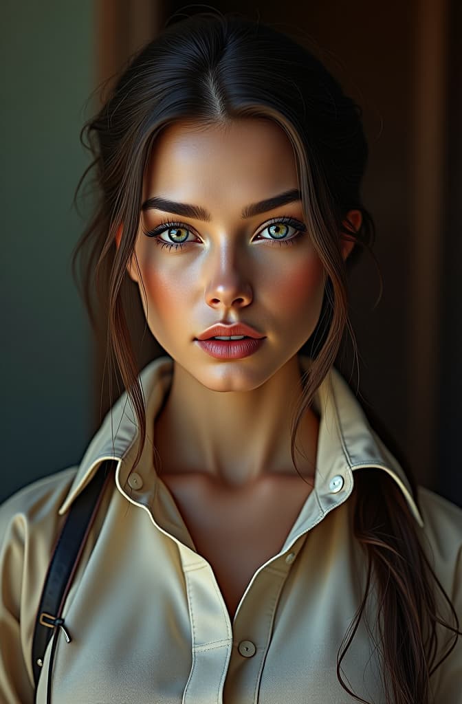  chica grande, realistic, portrait, art by donato giancola and greg rutkowski, realistic face, digital art, trending on artstation hyperrealistic, full body, detailed clothing, highly detailed, cinematic lighting, stunningly beautiful, intricate, sharp focus, f/1. 8, 85mm, (centered image composition), (professionally color graded), ((bright soft diffused light)), volumetric fog, trending on instagram, trending on tumblr, HDR 4K, 8K