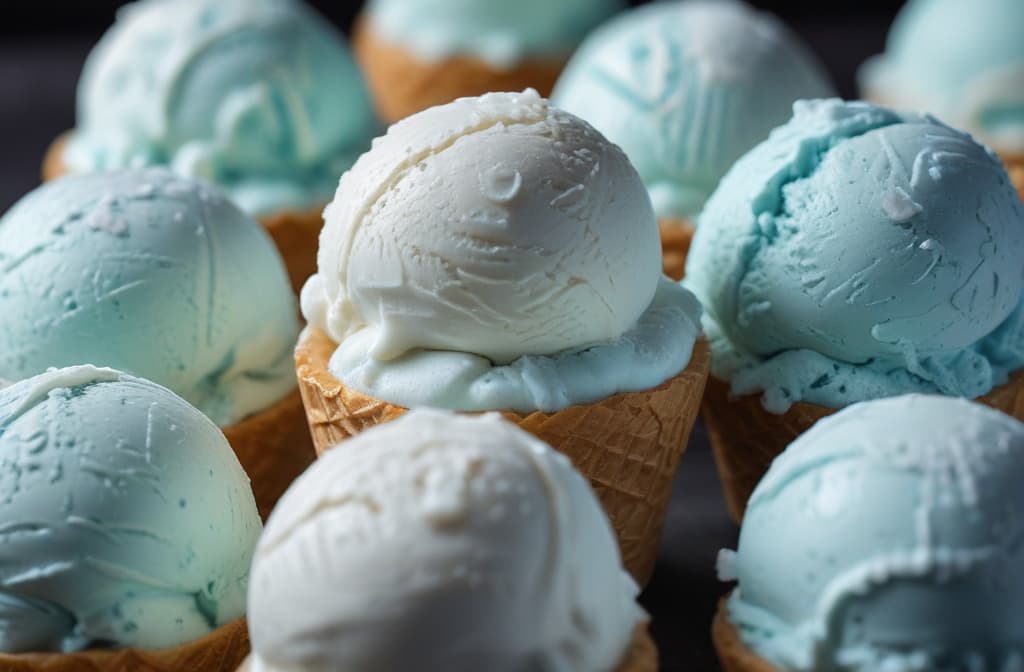 ice cream decorated with Gorgonzola cheese --ar 3:2 high quality, detailed intricate insanely detailed, flattering light, RAW photo, photography, photorealistic, ultra detailed, depth of field, 8k resolution , detailed background, f1.4, sharpened focus