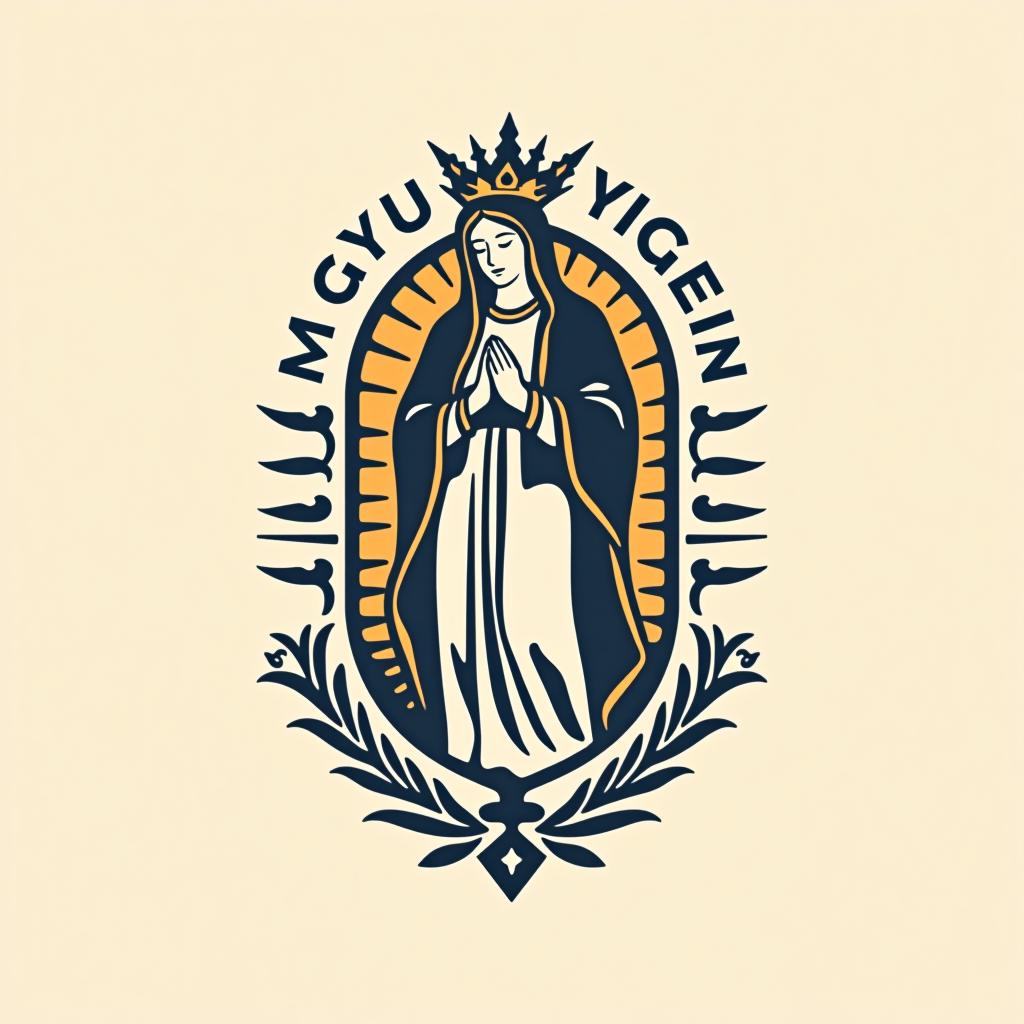  design a logo, m y la virgen, with the text 'm'.