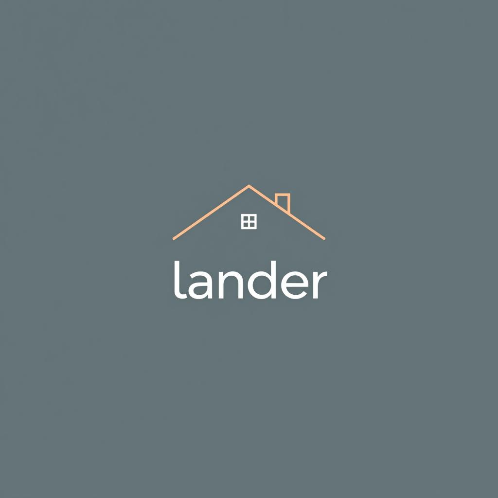  design a logo, minimal line logo in the theme of real estate, with the text ‘lander’