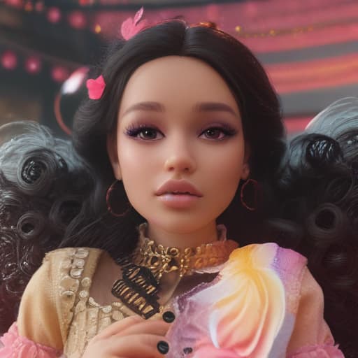 disney barbie princess hyperrealistic, full body, detailed clothing, highly detailed, cinematic lighting, stunningly beautiful, intricate, sharp focus, f/1. 8, 85mm, (centered image composition), (professionally color graded), ((bright soft diffused light)), volumetric fog, trending on instagram, trending on tumblr, HDR 4K, 8K