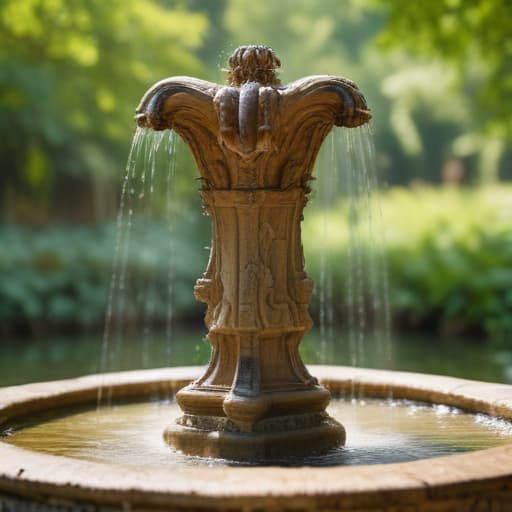 Fountain of love in Macro Photography style with Forests background