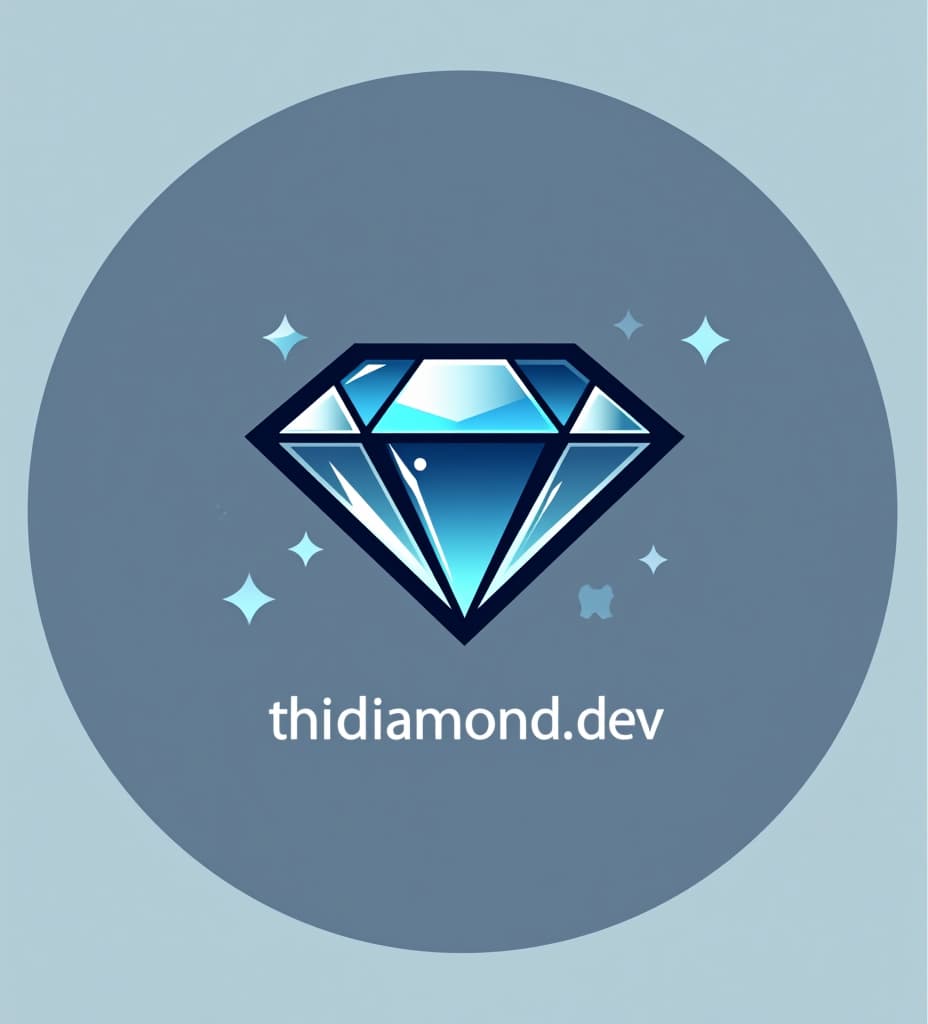  a professional logo with a diamond inside two curly brackets representing the world of programming, for a web agency called "thediamond.dev"