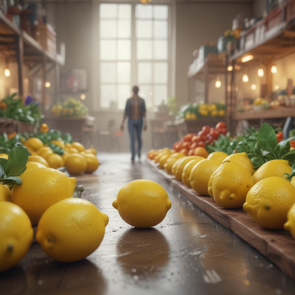 ((masterpiece)),(((best quality))), 8k, high detailed, ultra detailed, A Lemon themed artwork celebrating Labor Day, lemons, vibrant colors, (workers in the background), festive decorations hyperrealistic, full body, detailed clothing, highly detailed, cinematic lighting, stunningly beautiful, intricate, sharp focus, f/1. 8, 85mm, (centered image composition), (professionally color graded), ((bright soft diffused light)), volumetric fog, trending on instagram, trending on tumblr, HDR 4K, 8K