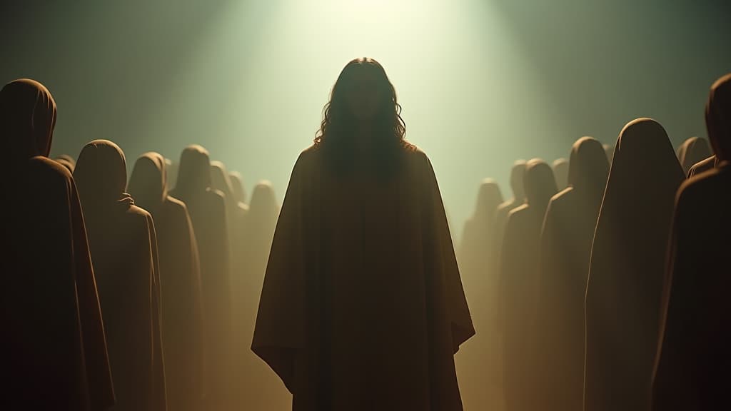  an artistic reflection of bart ehrman's perspective on the independent accounts of jesus's life. hyperrealistic, full body, detailed clothing, highly detailed, cinematic lighting, stunningly beautiful, intricate, sharp focus, f/1. 8, 85mm, (centered image composition), (professionally color graded), ((bright soft diffused light)), volumetric fog, trending on instagram, trending on tumblr, HDR 4K, 8K