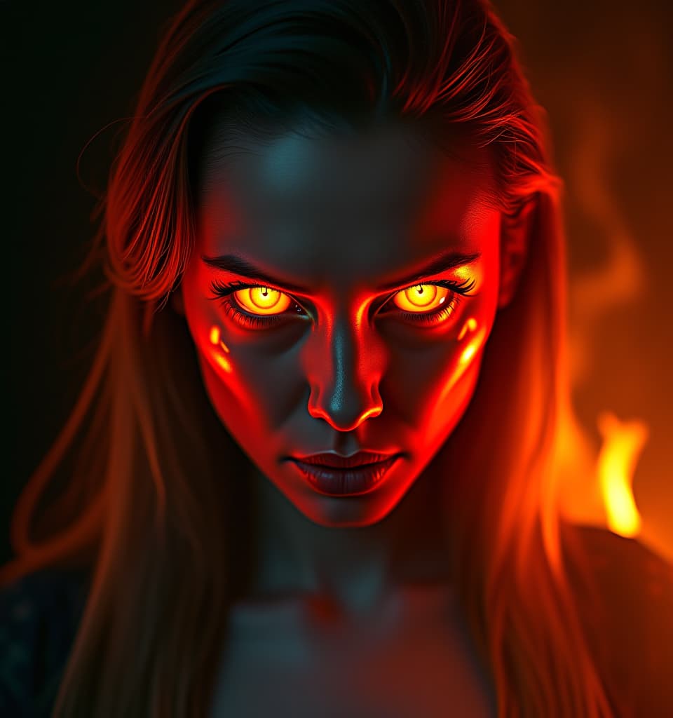  cinematic photo image of the emotion of anger, black background. angry woman, fire evil angry eyes, large fire letters across the woman, "anger":1.5 , dissolving textures, ultra high resolution rendering, photorealistic textures, dynamic and dramatic lighting, intricate details in the flames, surreal and otherworldly atmosphere, glowing and bright colors, smooth gradients. . 35mm photograph, film, bokeh, professional, 4k, highly detailed hyperrealistic, full body, detailed clothing, highly detailed, cinematic lighting, stunningly beautiful, intricate, sharp focus, f/1. 8, 85mm, (centered image composition), (professionally color graded), ((bright soft diffused light)), volumetric fog, trending on instagram, trending on tumblr, HDR 4K, 8K