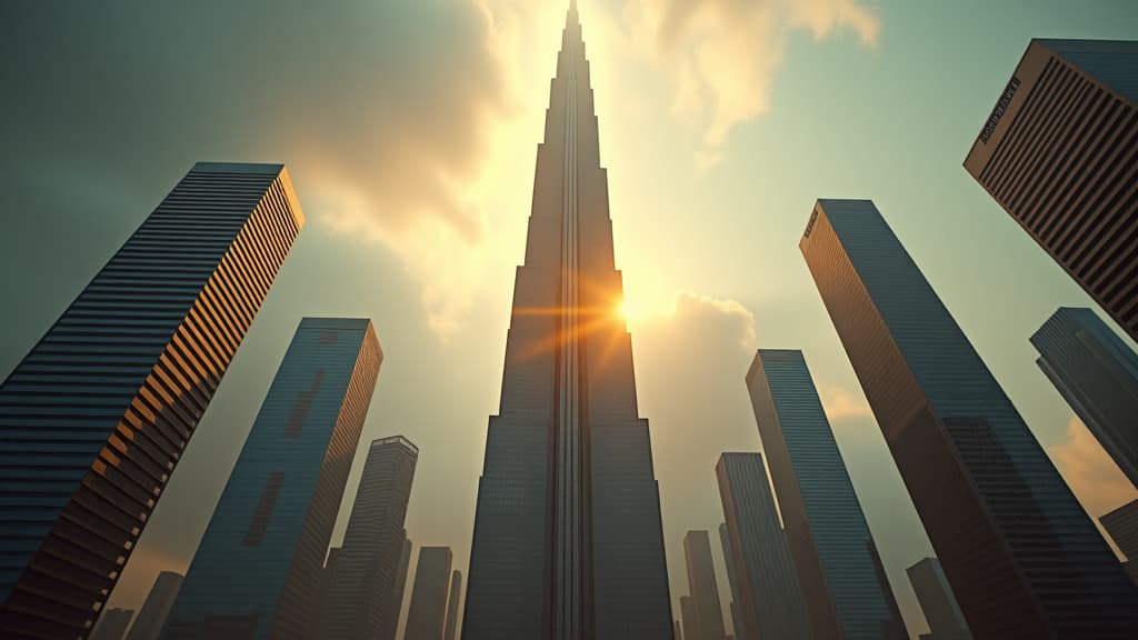  a comparison of the tower of babel with modern skyscrapers, highlighting the eternal human desire to reach the heavens. hyperrealistic, full body, detailed clothing, highly detailed, cinematic lighting, stunningly beautiful, intricate, sharp focus, f/1. 8, 85mm, (centered image composition), (professionally color graded), ((bright soft diffused light)), volumetric fog, trending on instagram, trending on tumblr, HDR 4K, 8K