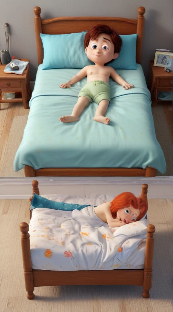 Body, Pixar, 3D, Cartoon, Style, Bed