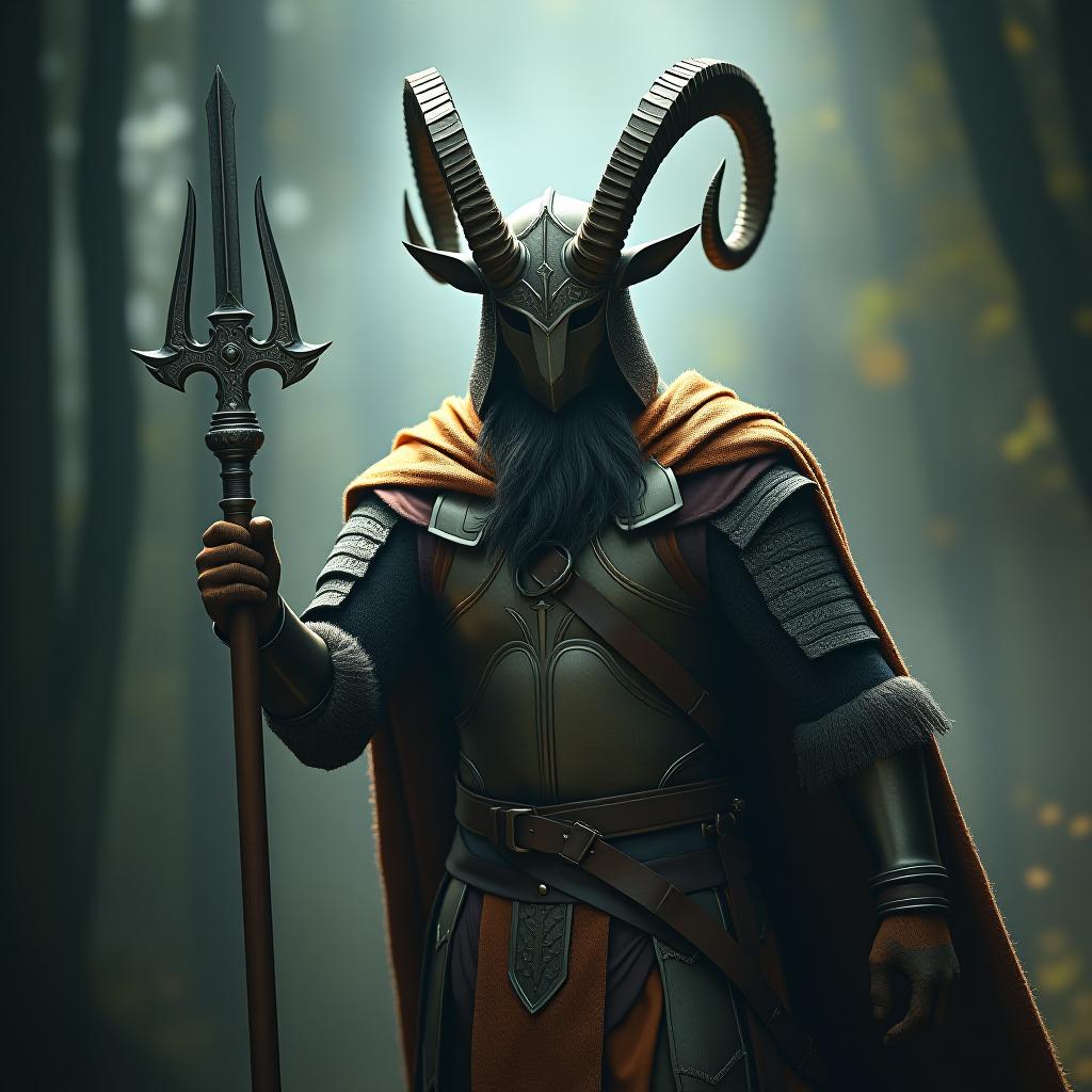  capricorn as a medieval warrior hyperrealistic, full body, detailed clothing, highly detailed, cinematic lighting, stunningly beautiful, intricate, sharp focus, f/1. 8, 85mm, (centered image composition), (professionally color graded), ((bright soft diffused light)), volumetric fog, trending on instagram, trending on tumblr, HDR 4K, 8K