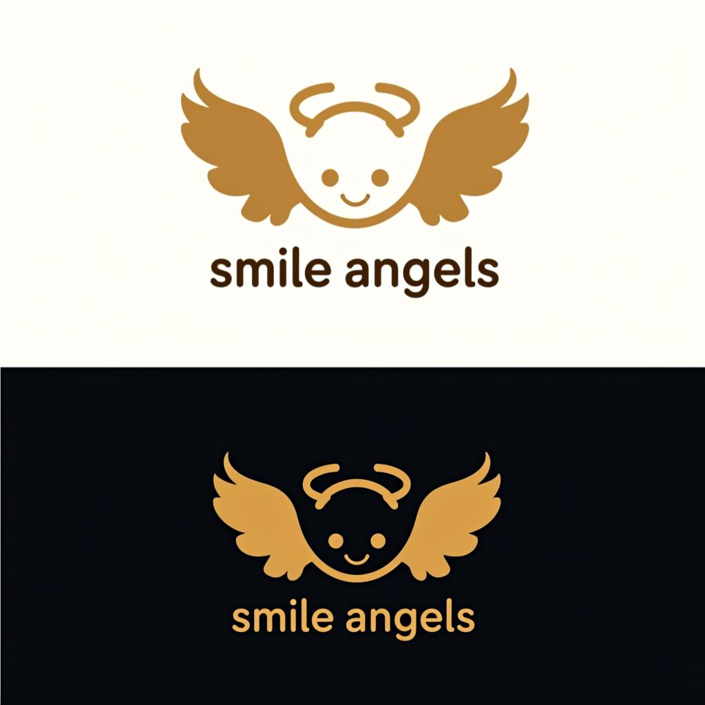  design a logo, レタータイプ形式のロゴ、テキスト「smile angels」、おしゃれ。, with the text 'スマイルエンジェルズ'.