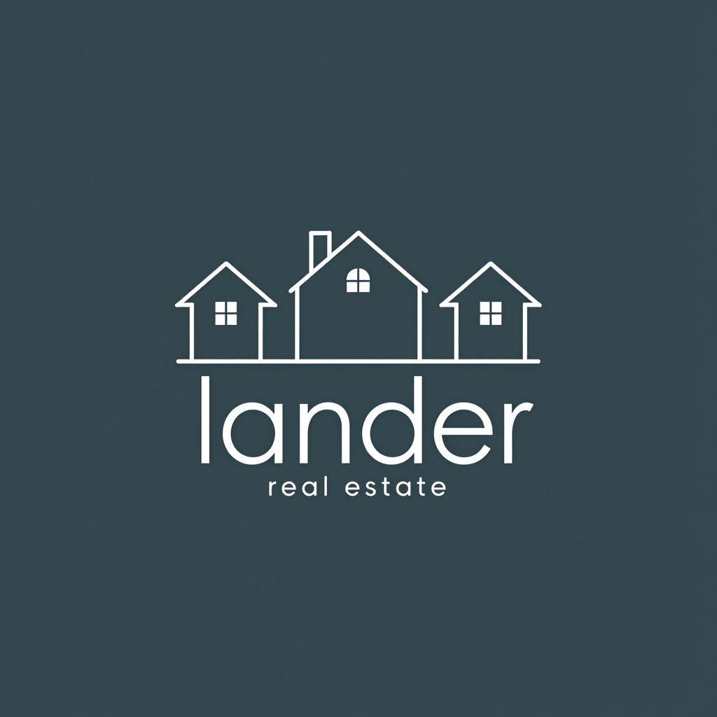  design a logo. minimal line logo in the theme of real estate, with the text ‘lander’