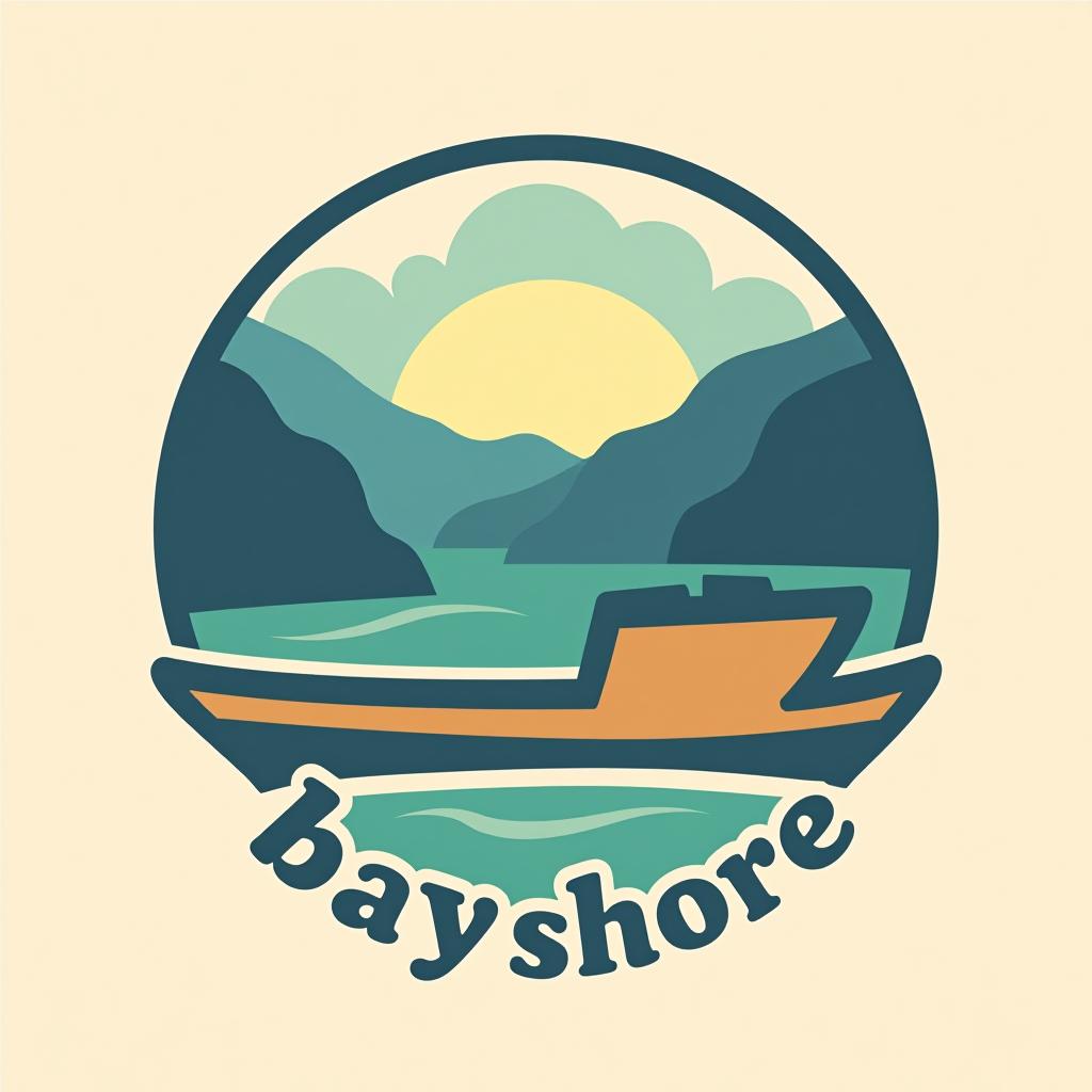  design a logo, , with the text 'bay shore'.