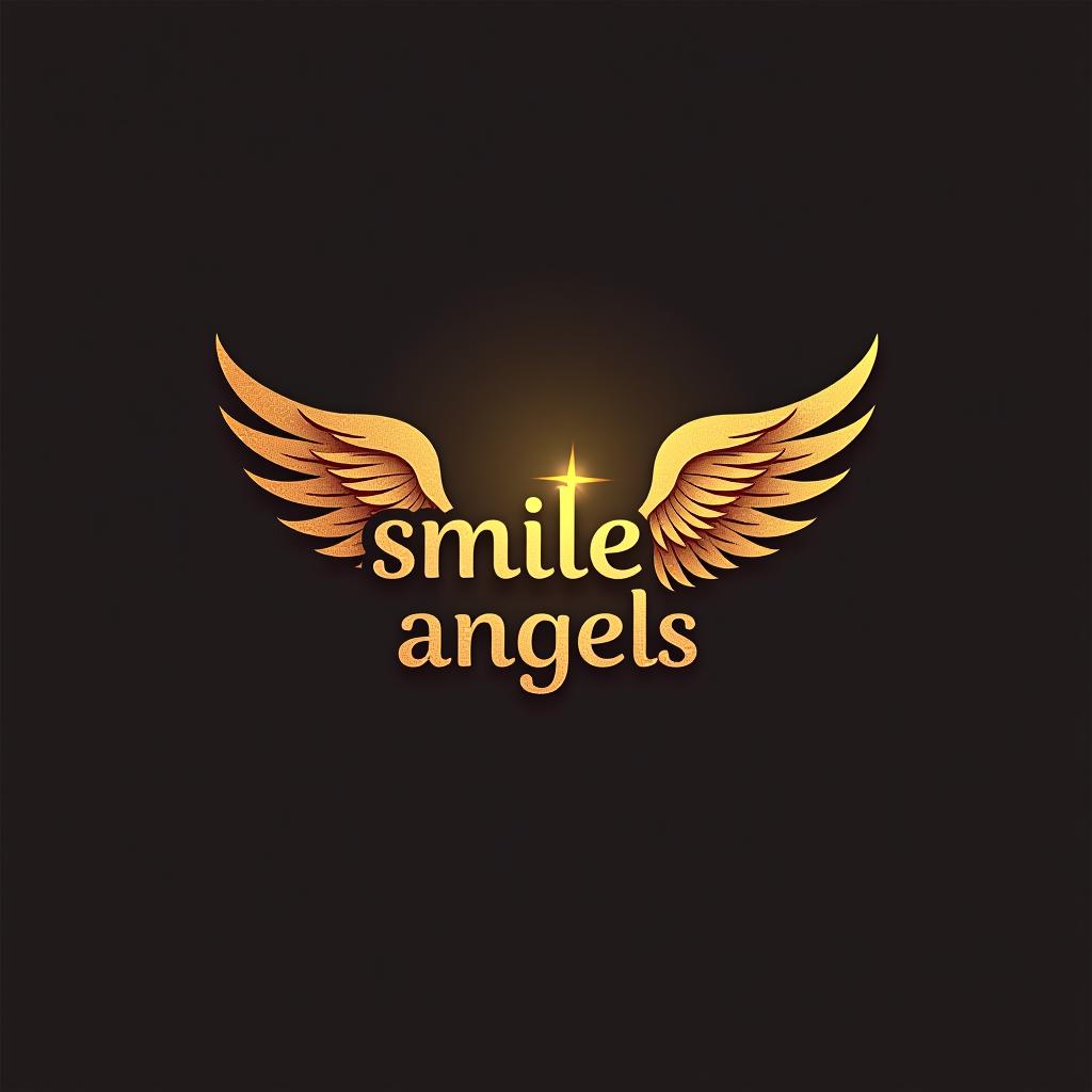  design a logo, in a realism style. 水彩スタイル、ロゴ、海、青緑色、、白背景。, with the text 'smile angels'.