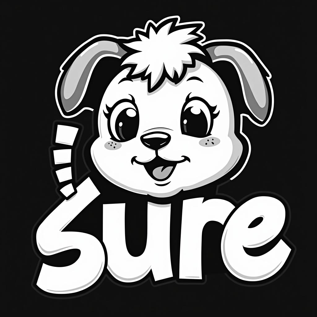  le!sure , (logo:1.15), black and white, hq, hightly detailed, 4k