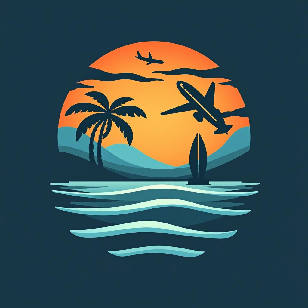  design a logo, it's a fictional travel agency, and it's a refreshing and bright company.