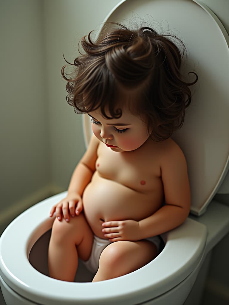  girl in poo, first grader, toilet, looking at my stomach, masterpiece, best quality,8k,ultra detailed,high resolution,an extremely delicate and beautiful,hyper detail