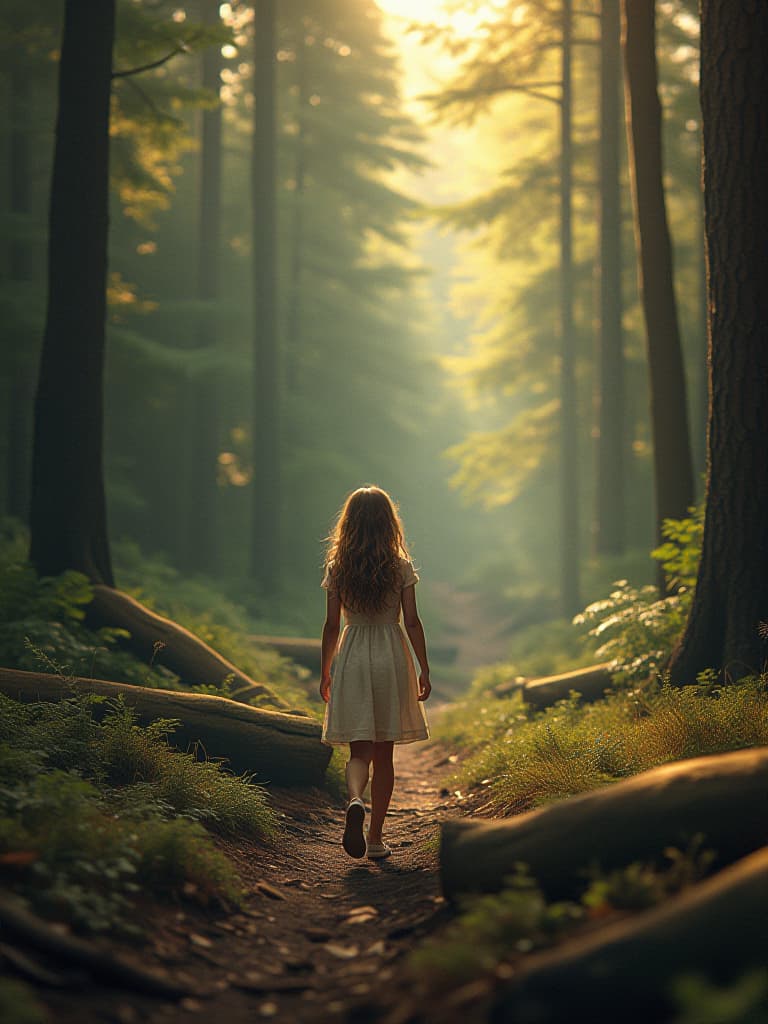  a beautiful girl in a forest