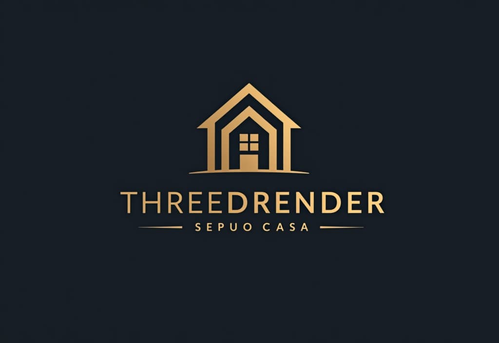  design a logo, in a threedrender style. remodelación de casa