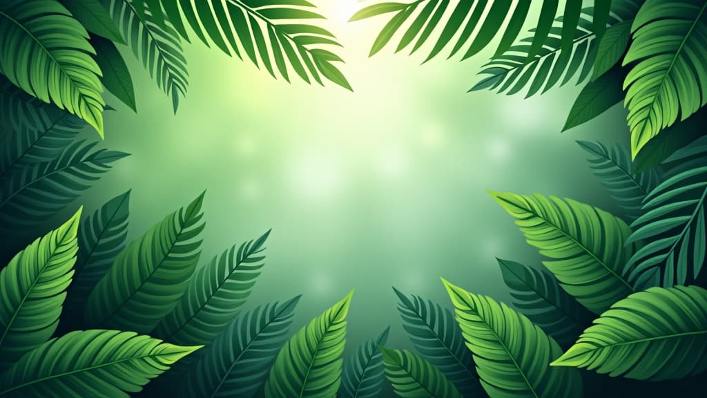  nature leaves, green tropical forest, background illustration concept