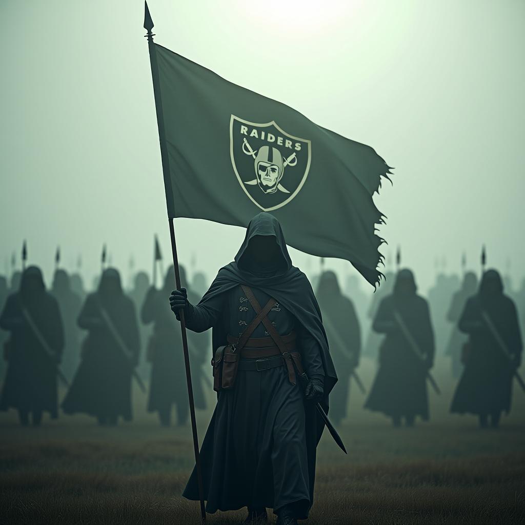  an army having a flag where is written stellary raiders hyperrealistic, full body, detailed clothing, highly detailed, cinematic lighting, stunningly beautiful, intricate, sharp focus, f/1. 8, 85mm, (centered image composition), (professionally color graded), ((bright soft diffused light)), volumetric fog, trending on instagram, trending on tumblr, HDR 4K, 8K