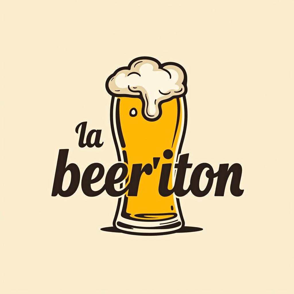  design a logo, bière, with the text 'la beer’iton'.