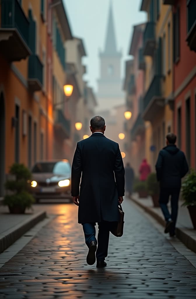  street in italy hyperrealistic, full body, detailed clothing, highly detailed, cinematic lighting, stunningly beautiful, intricate, sharp focus, f/1. 8, 85mm, (centered image composition), (professionally color graded), ((bright soft diffused light)), volumetric fog, trending on instagram, trending on tumblr, HDR 4K, 8K