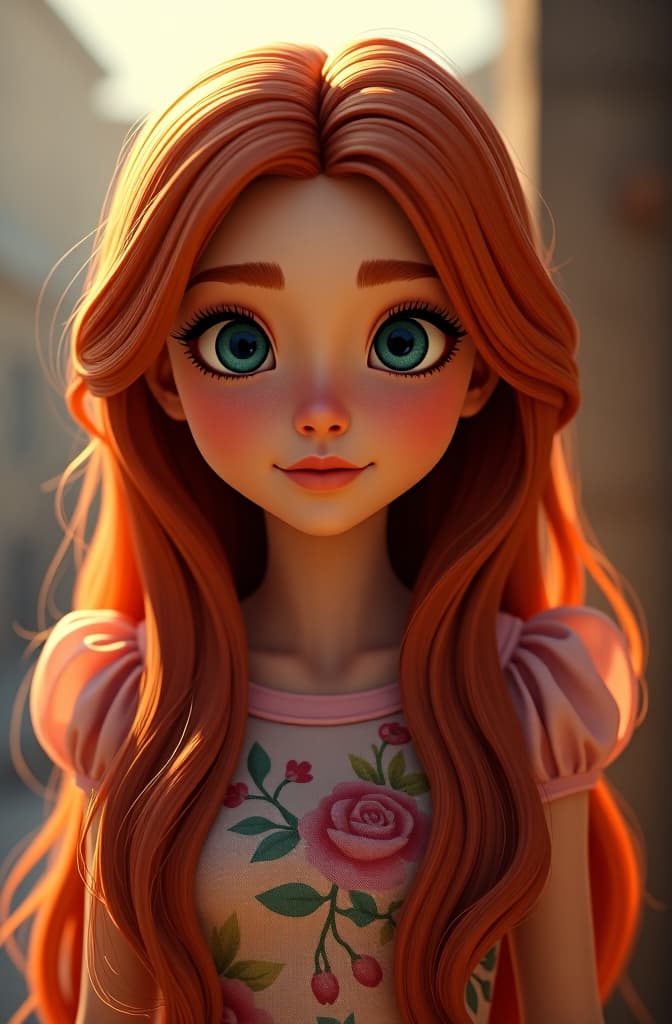  spiderman into the spiderverse screenshot of a age . she is . she has long dreaded red hair, large light blue eyes. she have a cute face. wearing a flower dress. hyperrealistic, full body, detailed clothing, highly detailed, cinematic lighting, stunningly beautiful, intricate, sharp focus, f/1. 8, 85mm, (centered image composition), (professionally color graded), ((bright soft diffused light)), volumetric fog, trending on instagram, trending on tumblr, HDR 4K, 8K