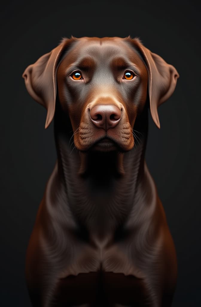  labrador chocolate en dibujo de linea hyperrealistic, full body, detailed clothing, highly detailed, cinematic lighting, stunningly beautiful, intricate, sharp focus, f/1. 8, 85mm, (centered image composition), (professionally color graded), ((bright soft diffused light)), volumetric fog, trending on instagram, trending on tumblr, HDR 4K, 8K