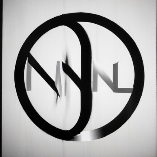 "NML" as a symbol in black and white