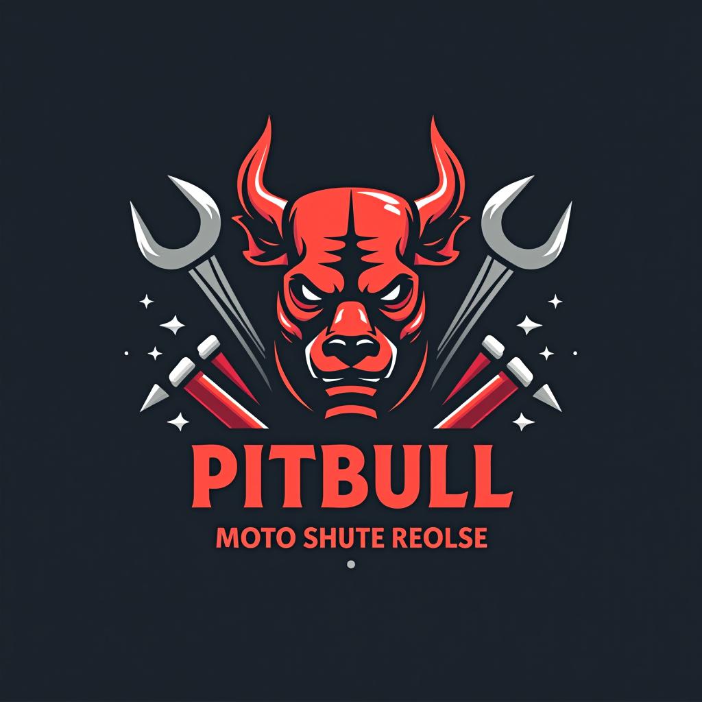  design a logo, logo mécanique moto avec pitbull et outils