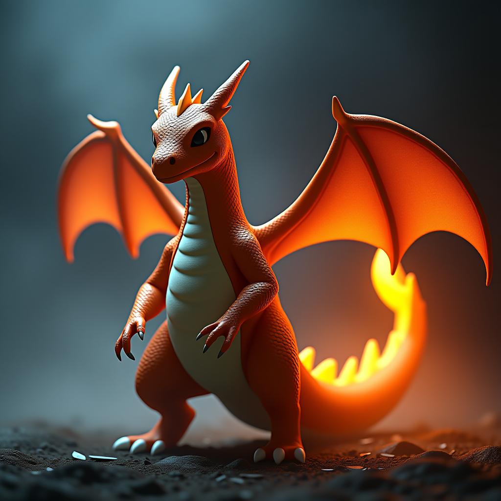  charizard hyperrealistic, full body, detailed clothing, highly detailed, cinematic lighting, stunningly beautiful, intricate, sharp focus, f/1. 8, 85mm, (centered image composition), (professionally color graded), ((bright soft diffused light)), volumetric fog, trending on instagram, trending on tumblr, HDR 4K, 8K