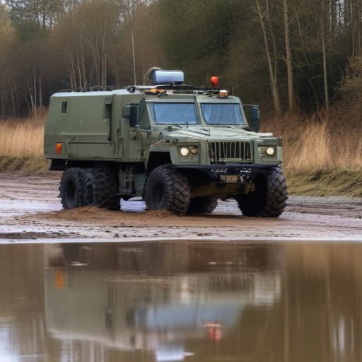 dutch army boxer 8x8 armoured ambulance in mud