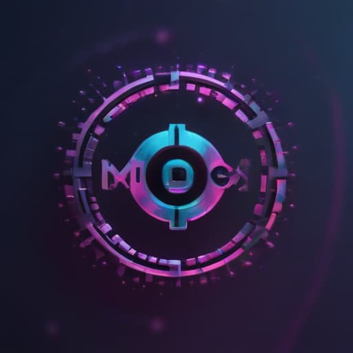 Make me a logo that represents MADgic that’s trippy in Cinematic style with Binary background