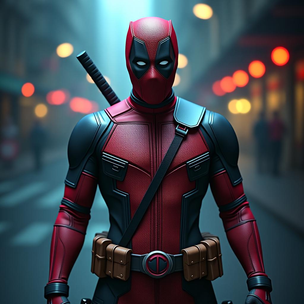  create different images of deadpool that represent multiple variations hyperrealistic, full body, detailed clothing, highly detailed, cinematic lighting, stunningly beautiful, intricate, sharp focus, f/1. 8, 85mm, (centered image composition), (professionally color graded), ((bright soft diffused light)), volumetric fog, trending on instagram, trending on tumblr, HDR 4K, 8K